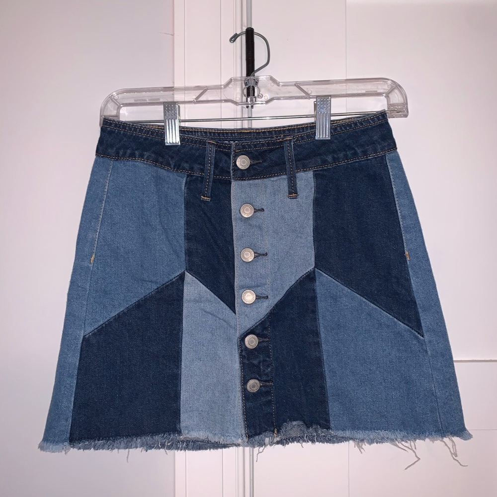 American eagle tri-patterned Jean skirt